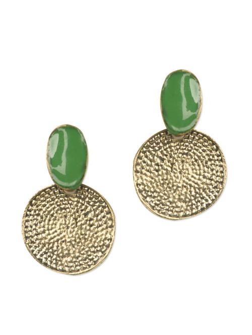 Green & golden earrings - 1000316 - Very Small Image - 1