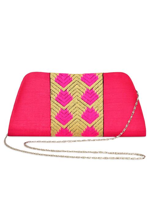 pink raw silk clutch - 10005445 - Very Small Image - 1