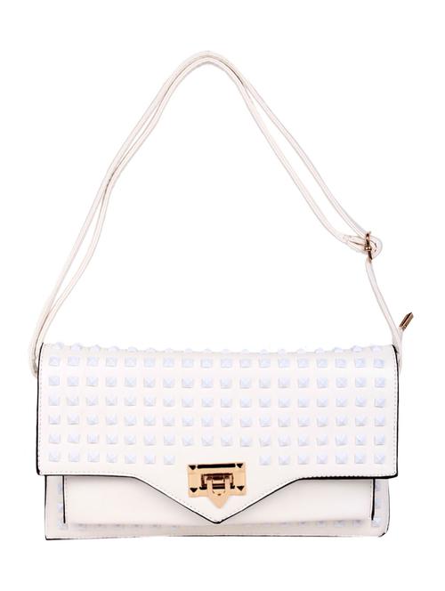white colored, leatherette sling bag - 10007729 - Very Small Image - 1