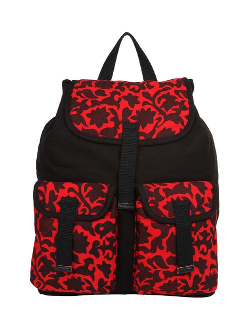 red,black canvas backpack - 10008136 - Very Small Image - 1