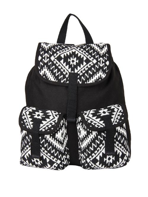 black,white canvas backpack - 10008184 - Very Small Image - 1