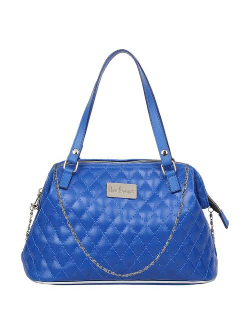 blue leatherette quilted handbag - 10008215 - Very Small Image - 1