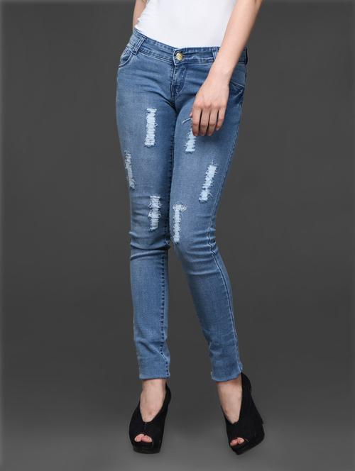 lightly distressed denim jeans - 1000898 - Very Small Image - 1
