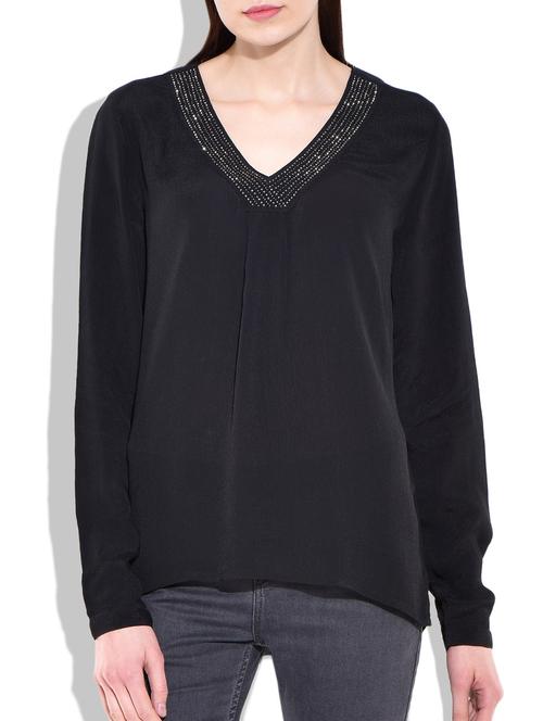 v-neck embellished top - 10009979 - Very Small Image - 1