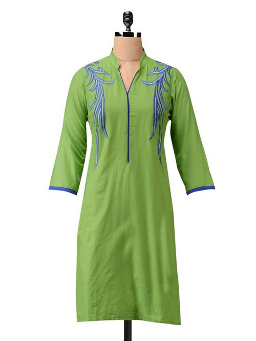 mandarin collar cotton kurta - 1001028 - Very Small Image - 1