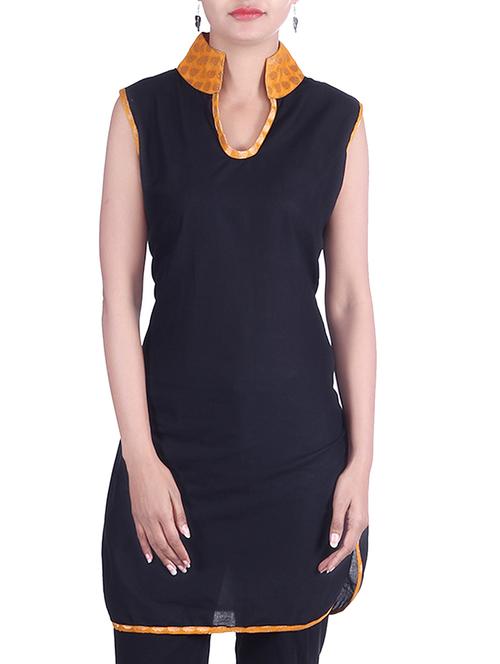 black cotton kurti - 10010302 - Very Small Image - 1