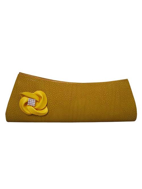 yellow leatherette clutch - 10011151 - Very Small Image - 1
