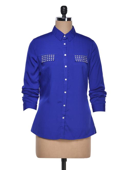 blue solid shirt - 1001344 - Very Small Image - 1