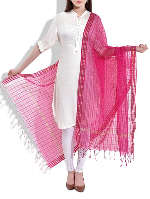 magenta tissue dupatta - 10015029 - Very Small Image - 1
