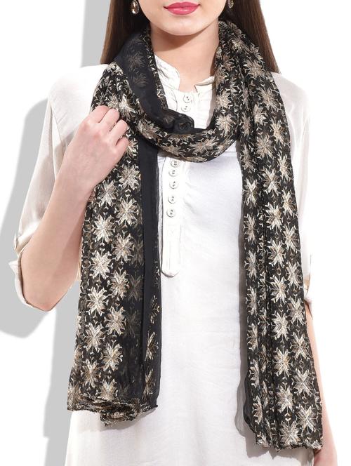 black chiffon dupatta - 10015041 - Very Small Image - 1