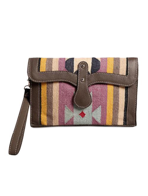 multicolored handwoven canvas clutch - 10025109 - Very Small Image - 1