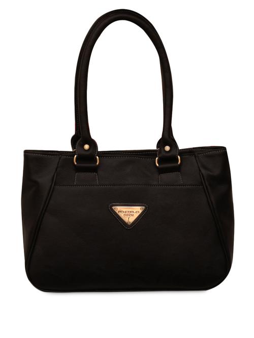 Black Leatherette Handbag - 1002589 - Very Small Image - 1