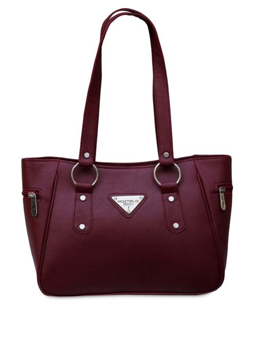 Wine Leatherette handbag - 1002596 - Very Small Image - 1