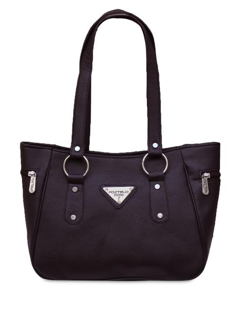 Choco brown leatherette handbag - 1002599 - Very Small Image - 1