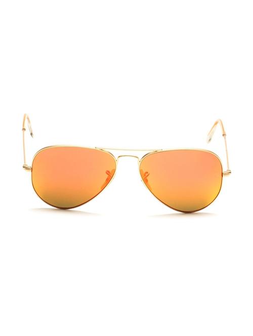 superdeals golden frame & orange glass aviator sunglasses for men & women - 10030535 - Very Small Image - 1