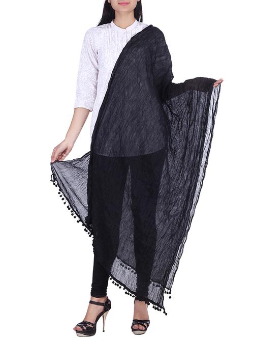 black cotton dupatta - 10036850 - Very Small Image - 1