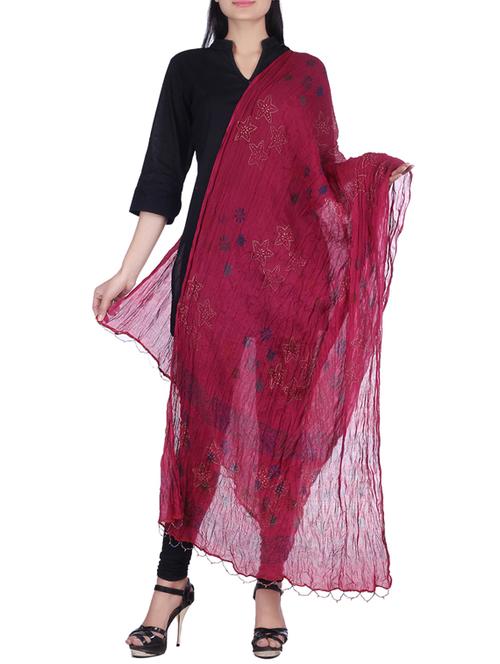 pink cotton dupatta - 10036853 - Very Small Image - 1