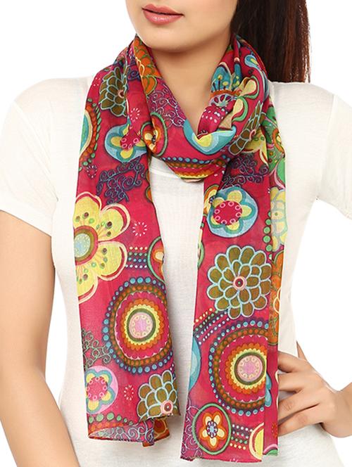 multi colored cotton scarf - 10038244 - Very Small Image - 1