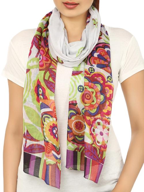 multi colored cotton scarf - 10038255 - Very Small Image - 1