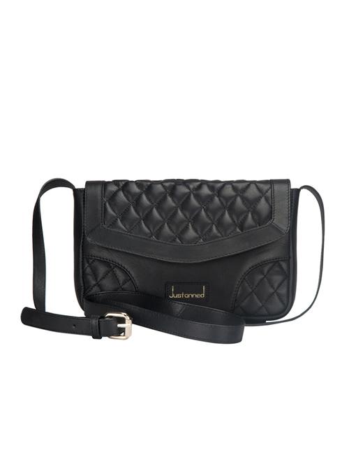 justanned black leather quilted sling bag - 10042896 - Very Small Image - 1