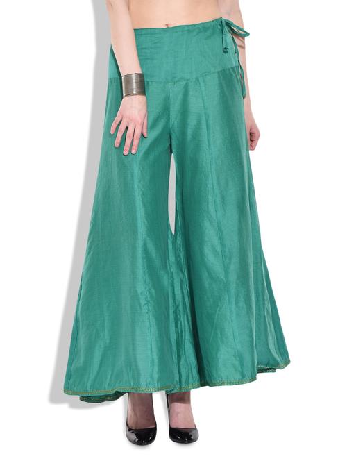 chanderi green sharara - 10044260 - Very Small Image - 1
