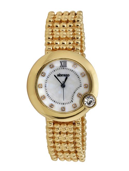 abrazo gold beaded and stone studded analog watch - 10044601 - Very Small Image - 1