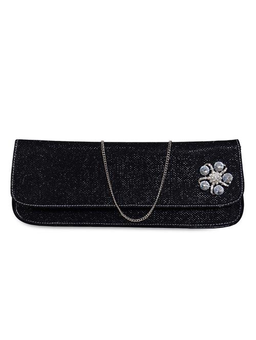 stone embellished shimmery black clutch - 1004529 - Very Small Image - 1