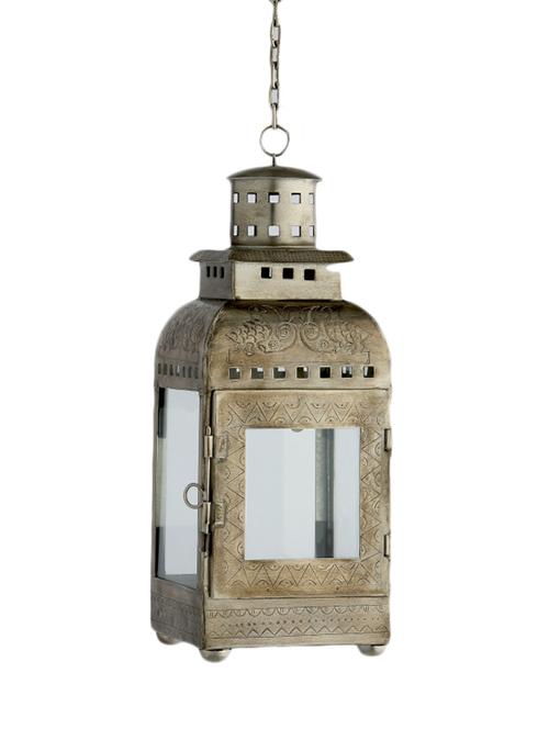 hanging iron lantern with hand engraving - 10045875 - Very Small Image - 1