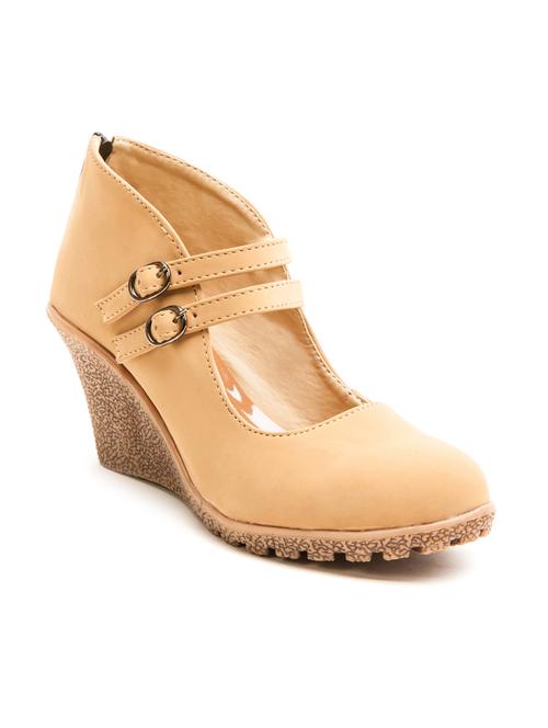 beige leatherette wedge - 10051504 - Very Small Image - 1