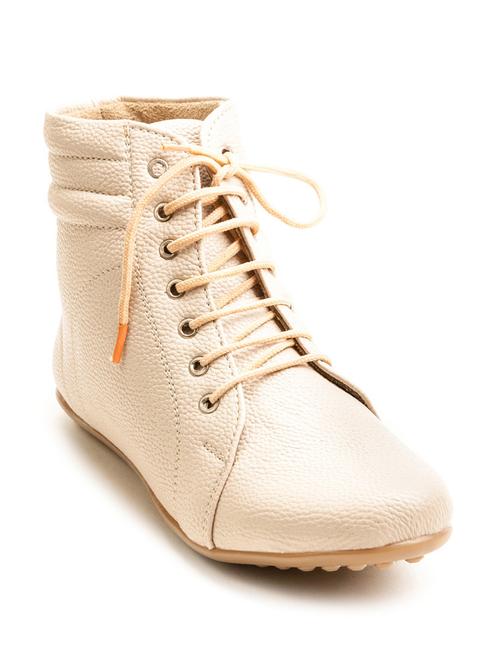 beige leatherette ankle boot - 10051540 - Very Small Image - 1