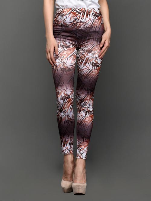 leafy hues polyester lycra leggings - 1005181 - Very Small Image - 1