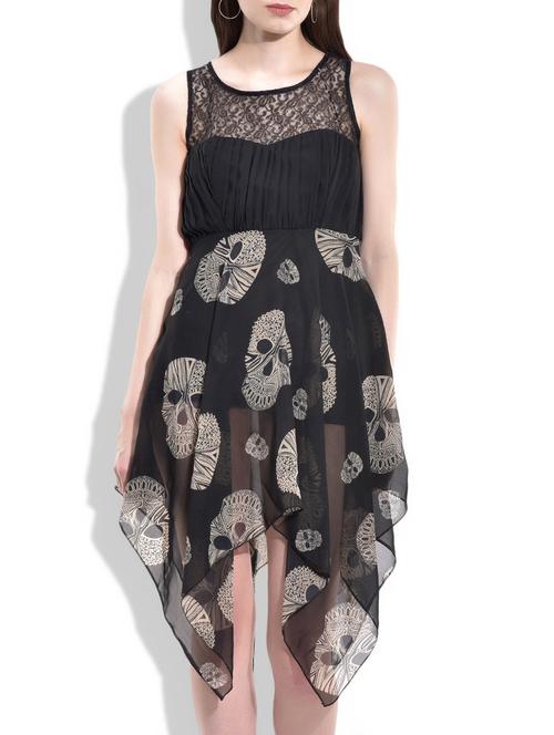 black georgette dress - 10060224 - Very Small Image - 1