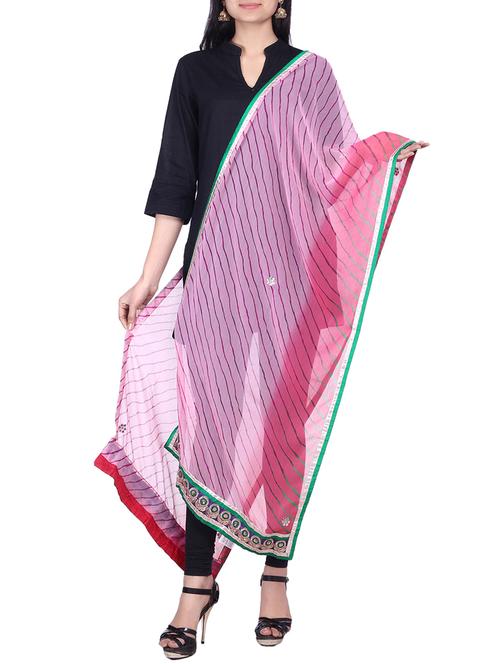 Gota border dupatta with gota patti work - 10061139 - Very Small Image - 1