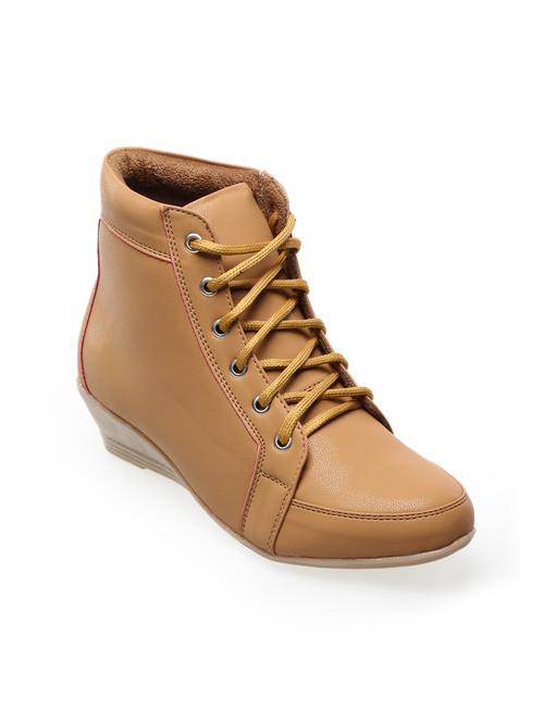 beige nubuck leather boots - 10063014 - Very Small Image - 1
