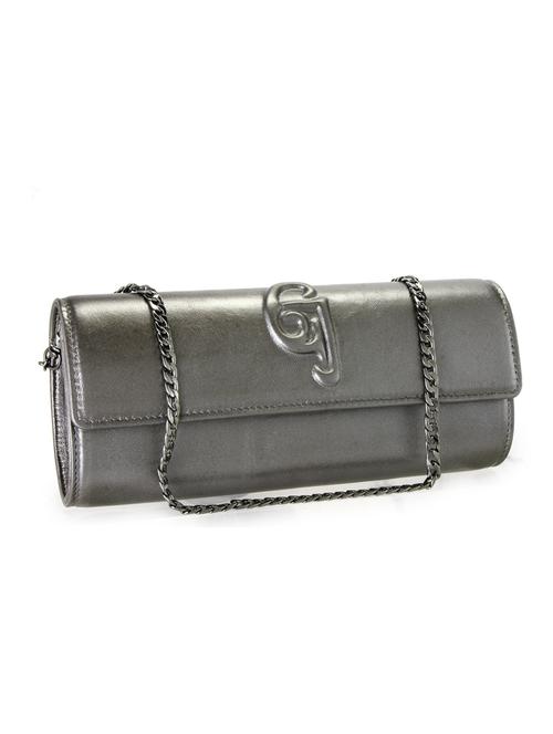 grey leather clutch - 10064904 - Very Small Image - 1