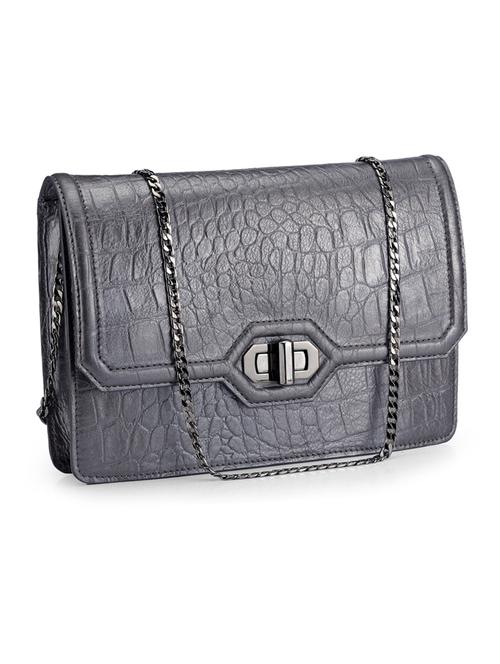 grey leather clutch - 10064910 - Very Small Image - 1