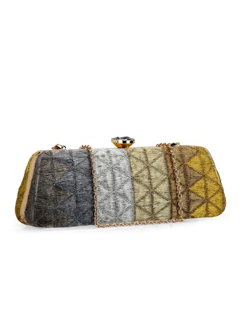 golden leather clutch - 10064920 - Very Small Image - 1