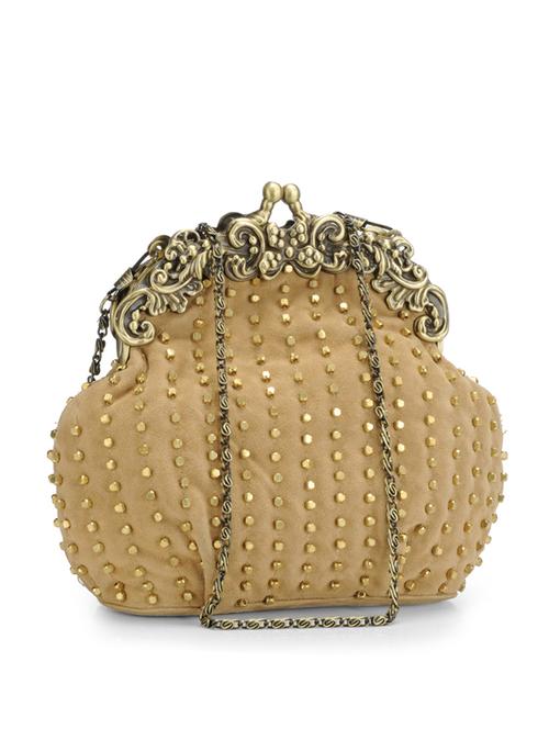 beige leather clutch - 10064945 - Very Small Image - 1