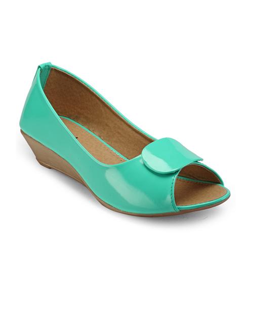 green leatherette wedge - 10064995 - Very Small Image - 1
