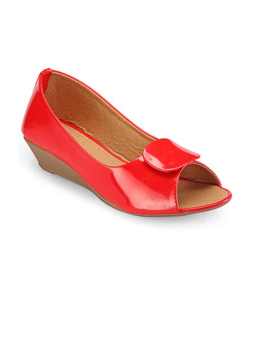 red leatherette wedge - 10064996 - Very Small Image - 1