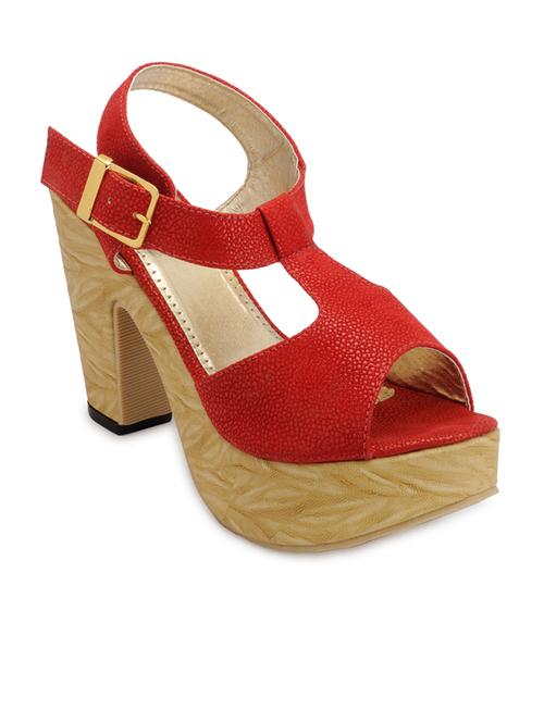 red leatherette sandals - 10065012 - Very Small Image - 1