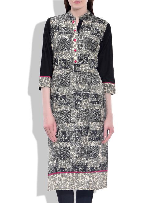 grey cotton kurta - 10065320 - Very Small Image - 1