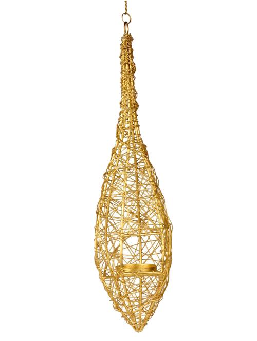 weaver-bird nest candle & t-light holder-gold - 10067751 - Very Small Image - 1