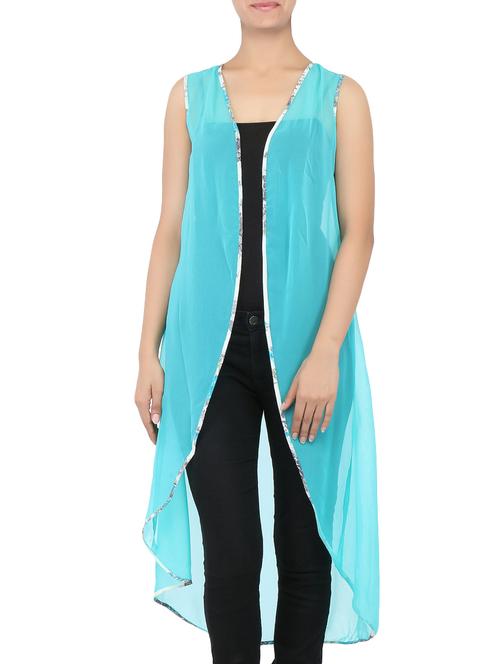 blue georgette shrug - 10068647 - Very Small Image - 1