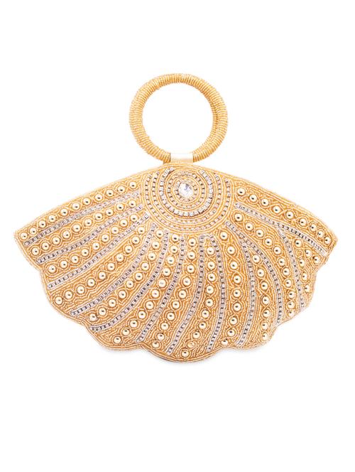 Golden Moti Embellished Clutch - 1007065 - Very Small Image - 1