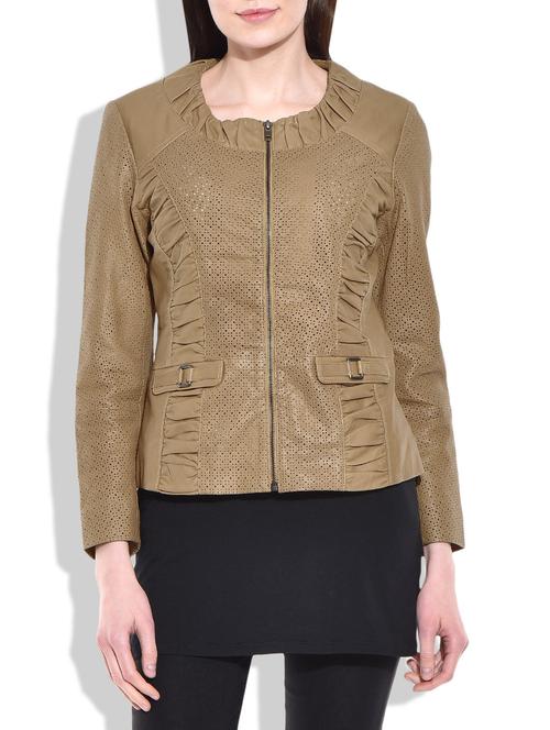 sand leather jacket - 10072784 - Very Small Image - 1