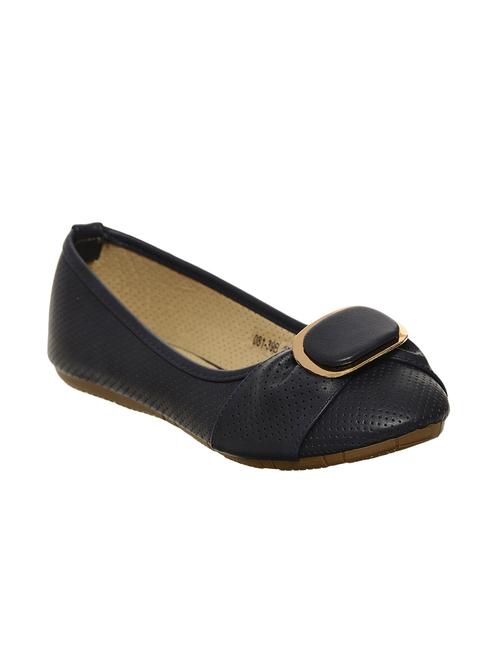 navy leatherette slip on ballerina - 10075442 - Very Small Image - 1