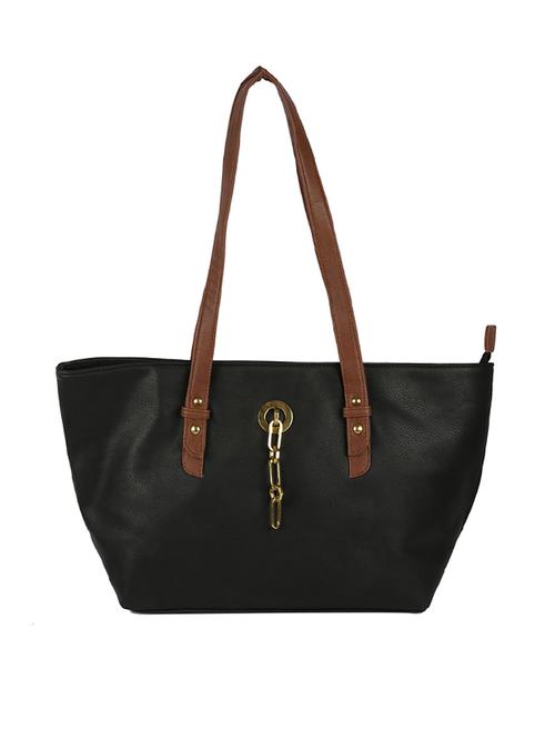 black leatherette handbag - 10078399 - Very Small Image - 1