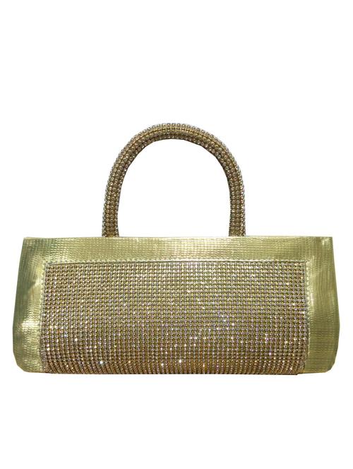 gold rexin clutch - 10079518 - Very Small Image - 1