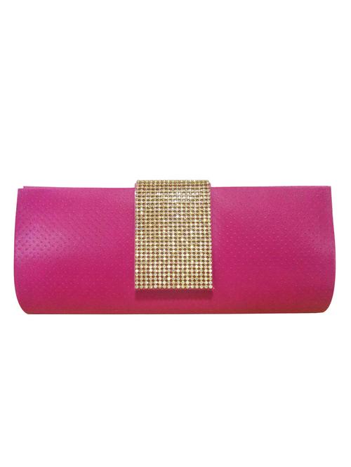 pink rexin clutch - 10079532 - Very Small Image - 1